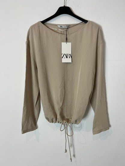 ZARA Flowy beige blouse T.xs