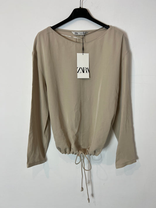 ZARA Flowy beige blouse T.xs