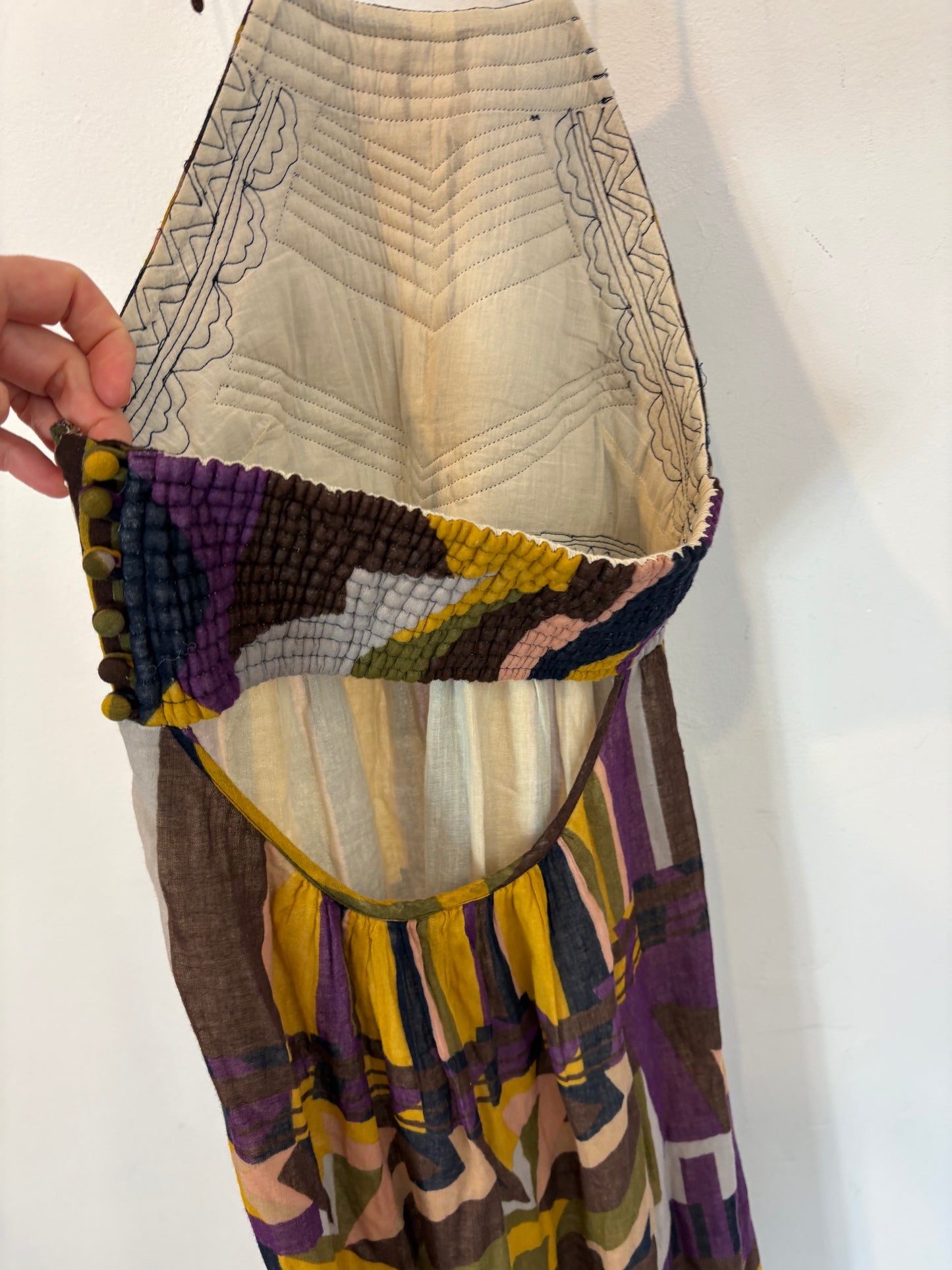 BA&SH. Vestido largo estampado halter