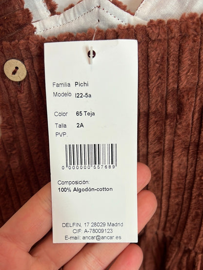 ANCAR. Maroon corduroy pinafore