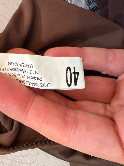 DOS MARES. Bañador marrón doble textura. TS