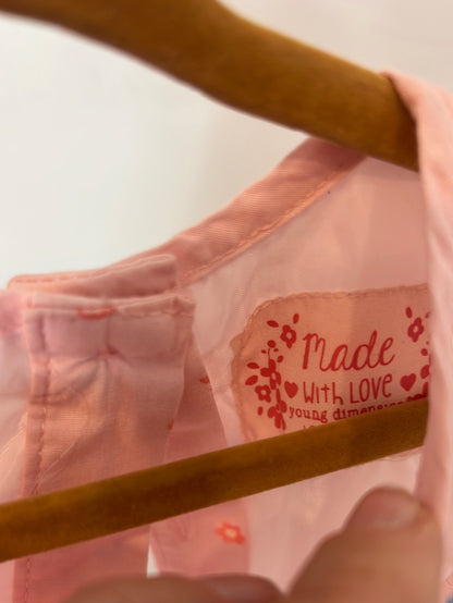 YOUNG DIMENSION. Vestido rosa estampado. T 12-18 meses