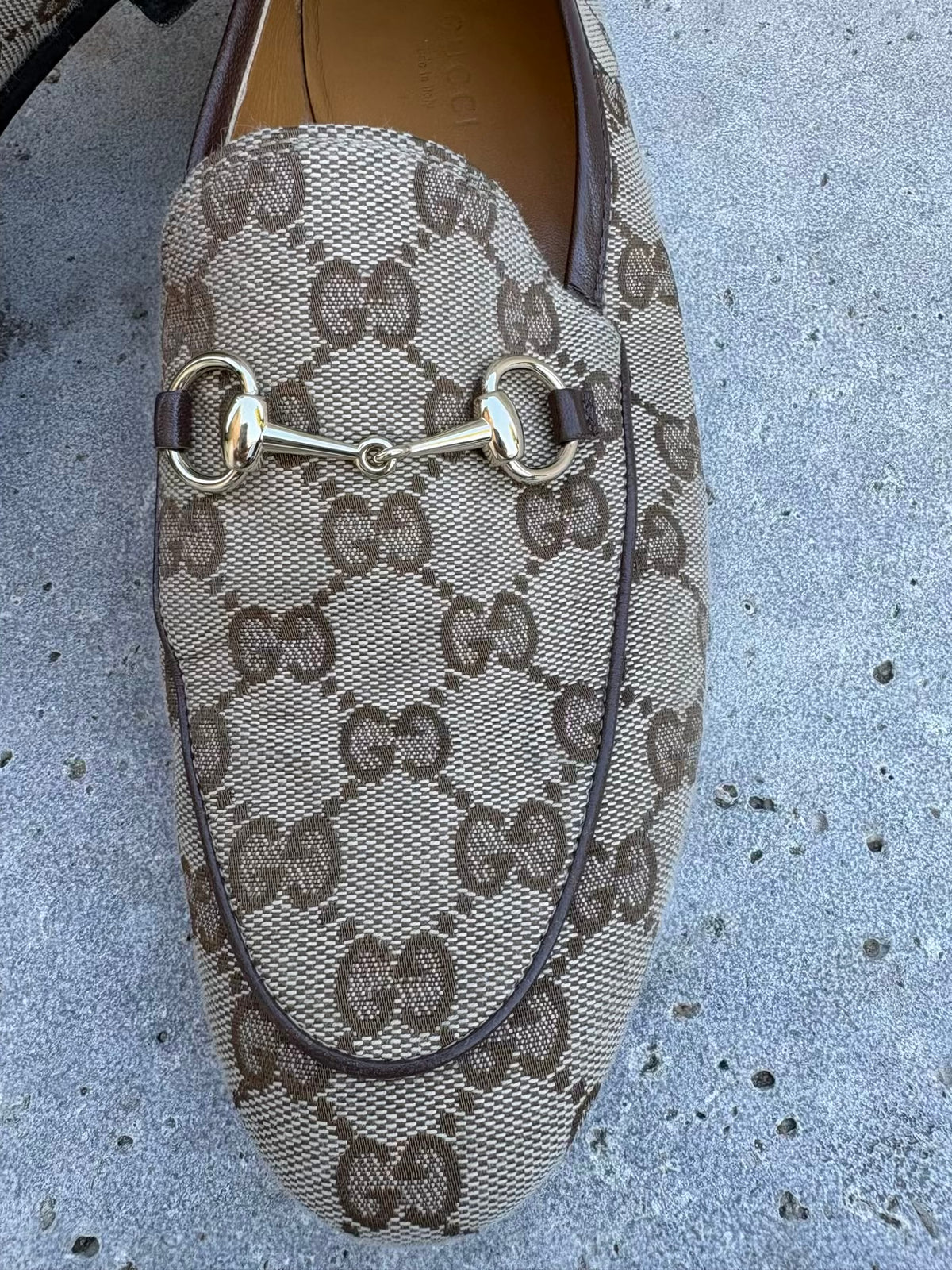 GUCCI. Mocasines lona Jordean. T 38