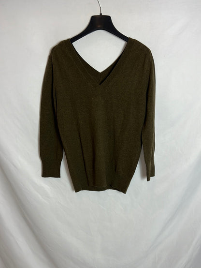 ISABEL MARANT. Jersey verde fino jaspeado. T 36