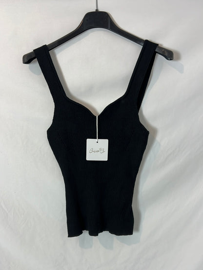 CARLOTA&amp;CO. Black ribbed top Your(s)