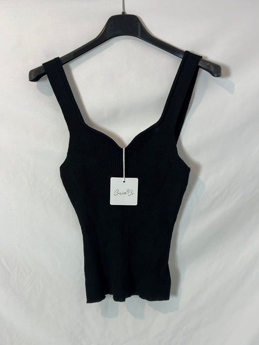 CARLOTA&amp;CO. Black ribbed top Your(s)