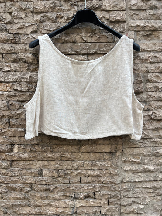 OTRAS. Top beige espalda TU(s)