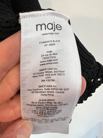 MAJE. Black knit jacket with details. Size 1 (S)