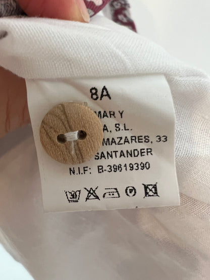 DOÑA CARMEN. Buttoned floral print dress, size 8