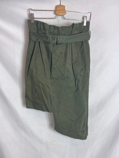 ZARA. Falda verde asimétrica. TM