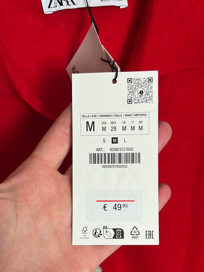 ZARA. Red buttoned wool bodysuit. TM