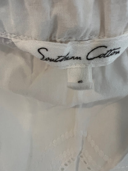 SOUTHERN COTTON. Falda midi blanca troquelada T.s
