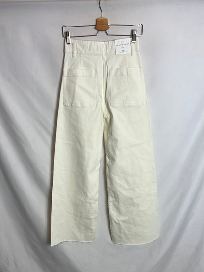 ZARA. Pantalón blanco culotte. T 36