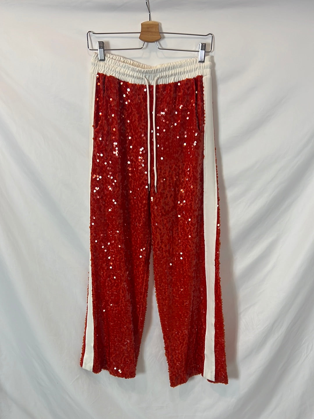 KATE. Pantalones bicolor lentejuelas fluidos. T L