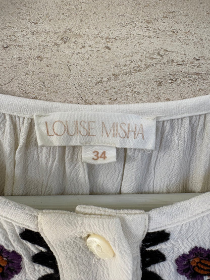 LOUISE MISHA. Blusa  fluida bordados