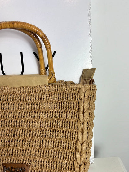 KBAS. Bolso rafia asa madera