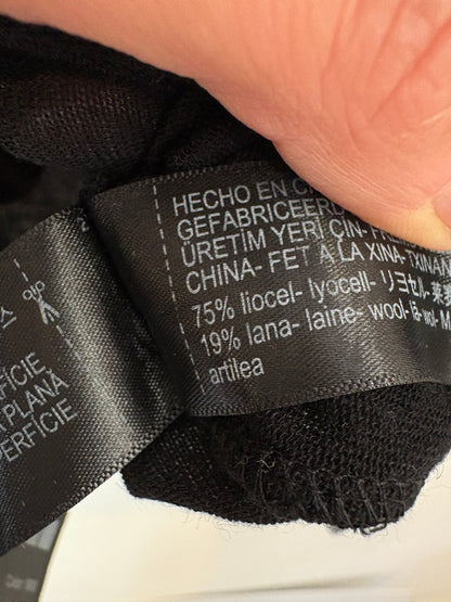 MASSIMO DUTTI. Top negro manga larga con lana. T M