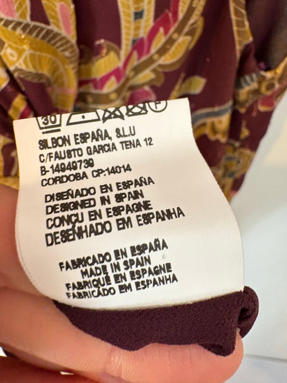 SILBON. Vestido estampado aberturas