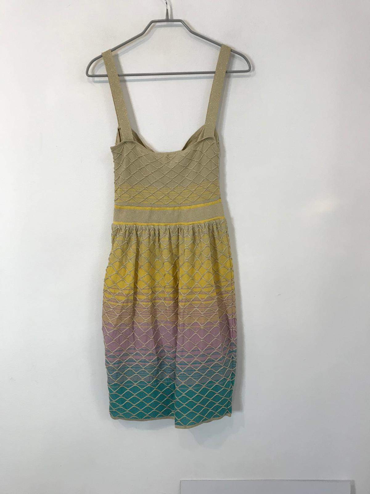 MISSONI. Vestido corto punto elástico multicolor