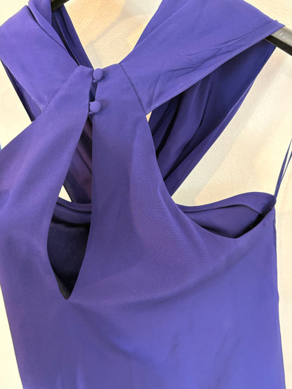 VANESSA BRUNO. Top morado seda escote cruzado