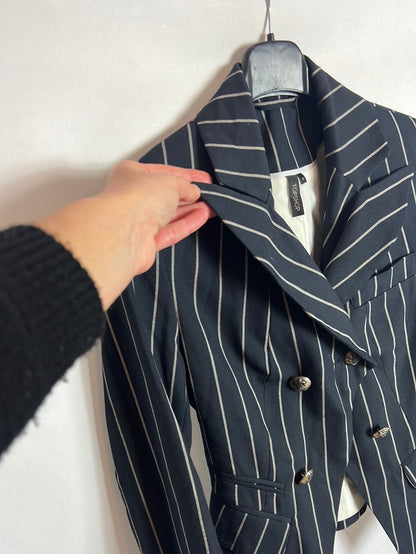 TOPSHOP. Asymmetrical blue striped jacket. TS