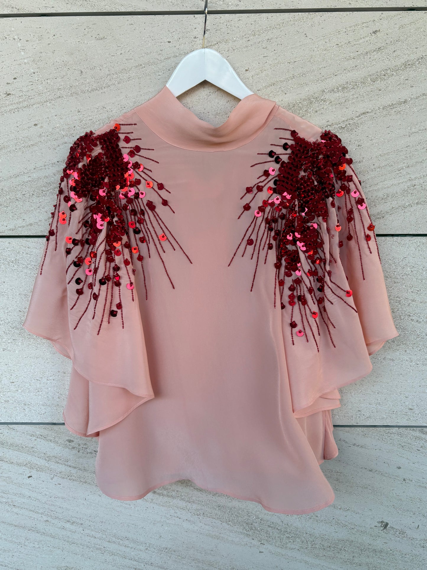 PSOPHIA. Blusa rosa lentejuelas T.xs