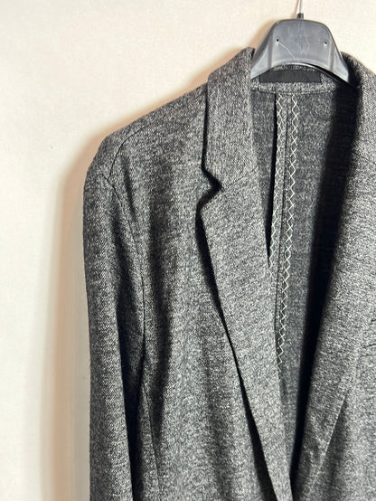 MASSIMO DUTTI. Blazer gris marengo jaspeada lana. T M