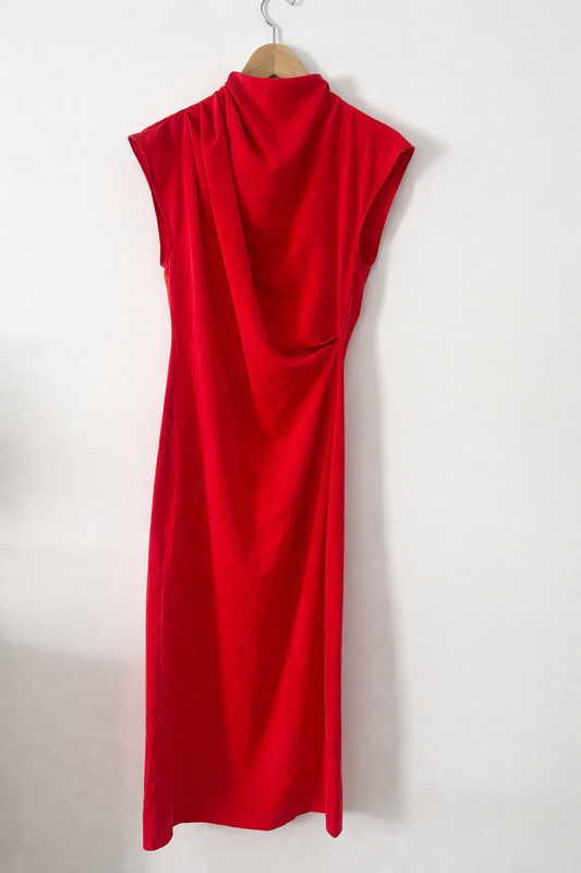 ASOS. Vestido rojo fruncidos