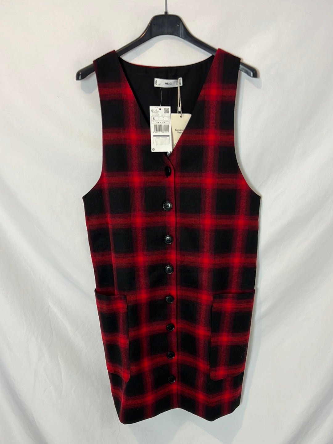MANGO. Checked dress/vest. TS
