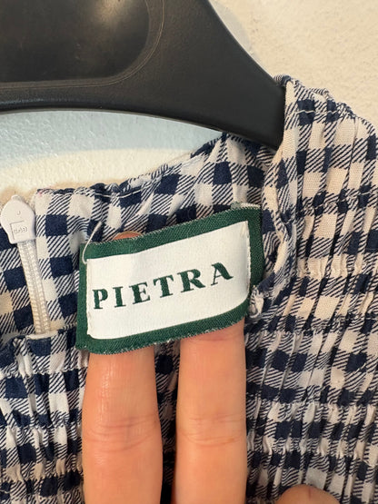 PIETRA. Vestido largo cuadros nido de abeja. T S