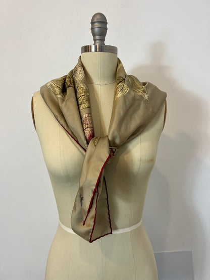 CAROLINA HERRERA. Silk leaf scarf