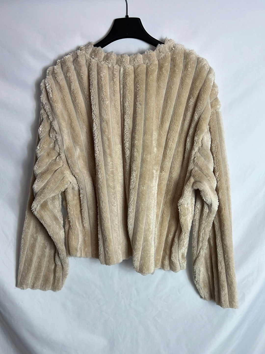 ZARA. jersey textura suave beige. T S