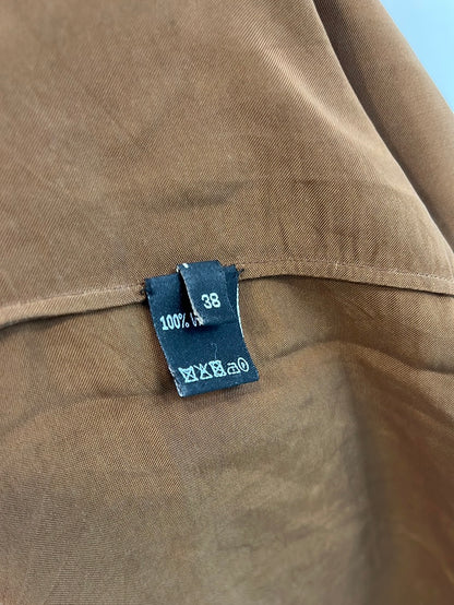 CORTANA. Flowing khaki skirt with waist detail. Size 38