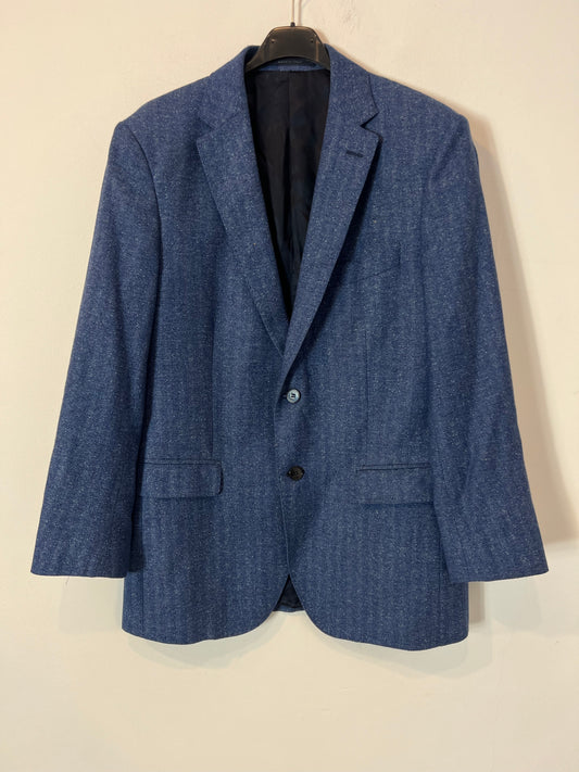 BOGGI MILANO. Blazer lana y seda azul jaspeada. T L