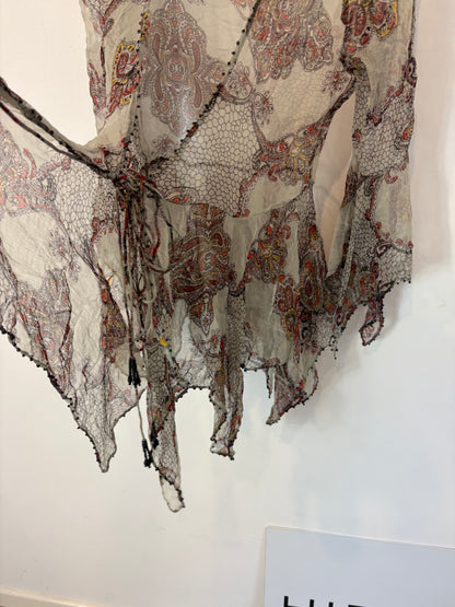 TOPSHOP by KATE MOSS. Blusa / kimono fluida semitransparente