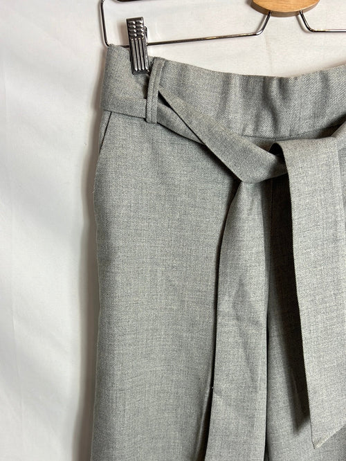 OTRAS. Pantalón gris culotte textura. T M