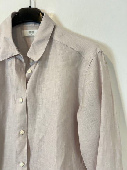 UNIQLO.Camisa malva lino. T.xs