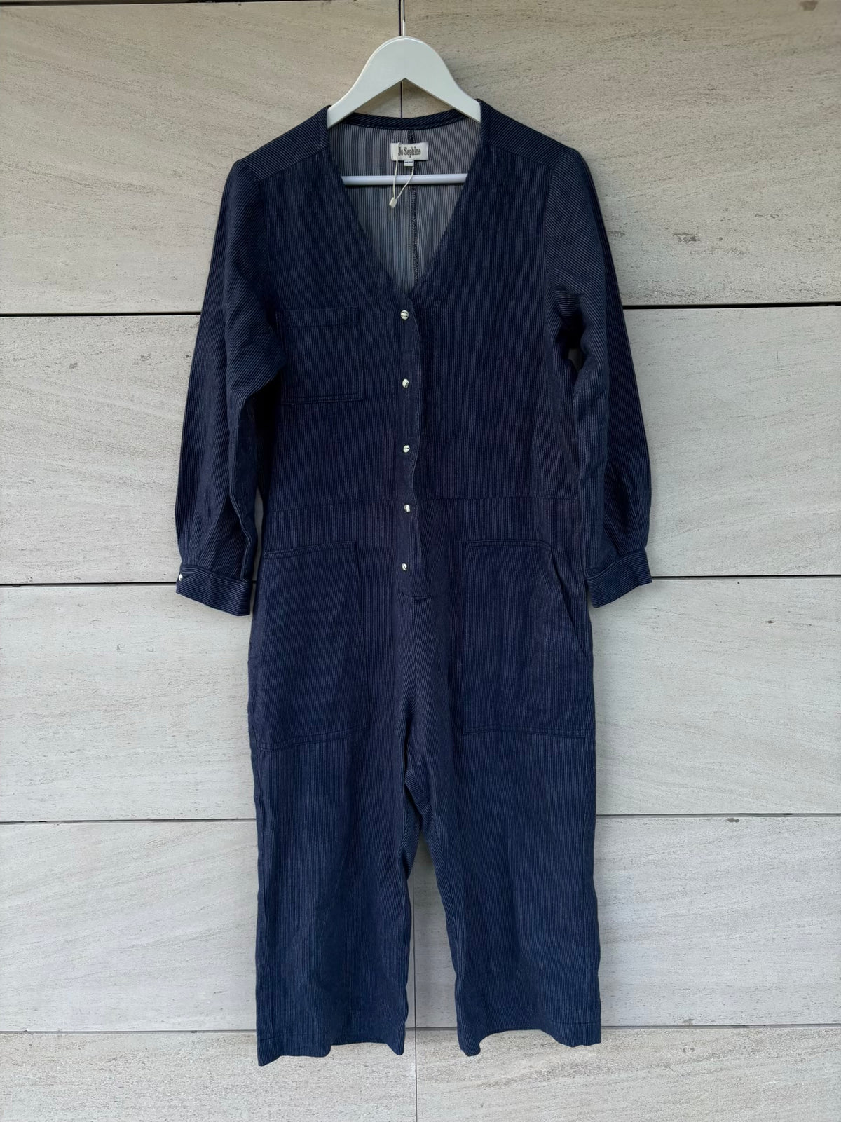 JOSEPHINE. Mono azul raya algodón