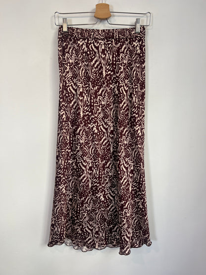 SATELA. Conjunto blusa y falda fluido estampado. T S