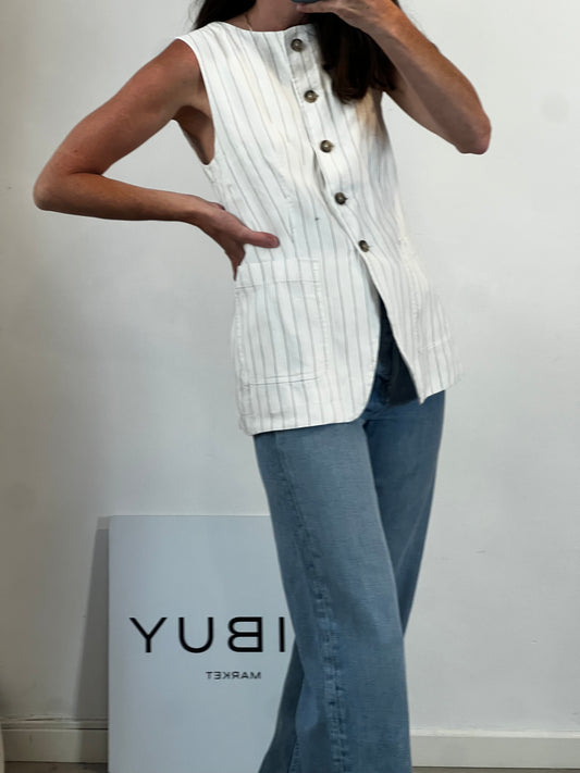 MASSIMO DUTTI. Chaleco mezcla rayas