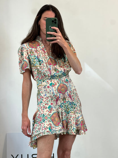 SANDRO. Vestido corto estampado flores