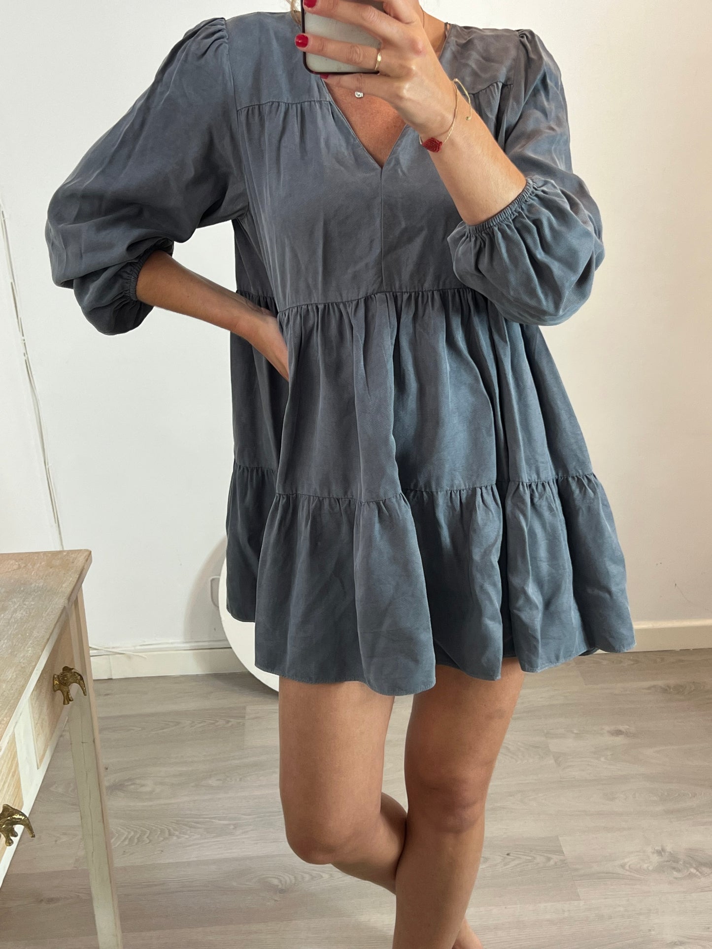 ZARA. Short gray dress Tl