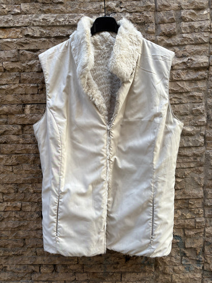 LAURÈL. Chaleco reversible pelo NATURAL