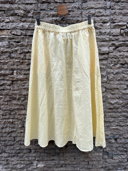 MERCULES. Conjunto lino top y falda midi. T S/M