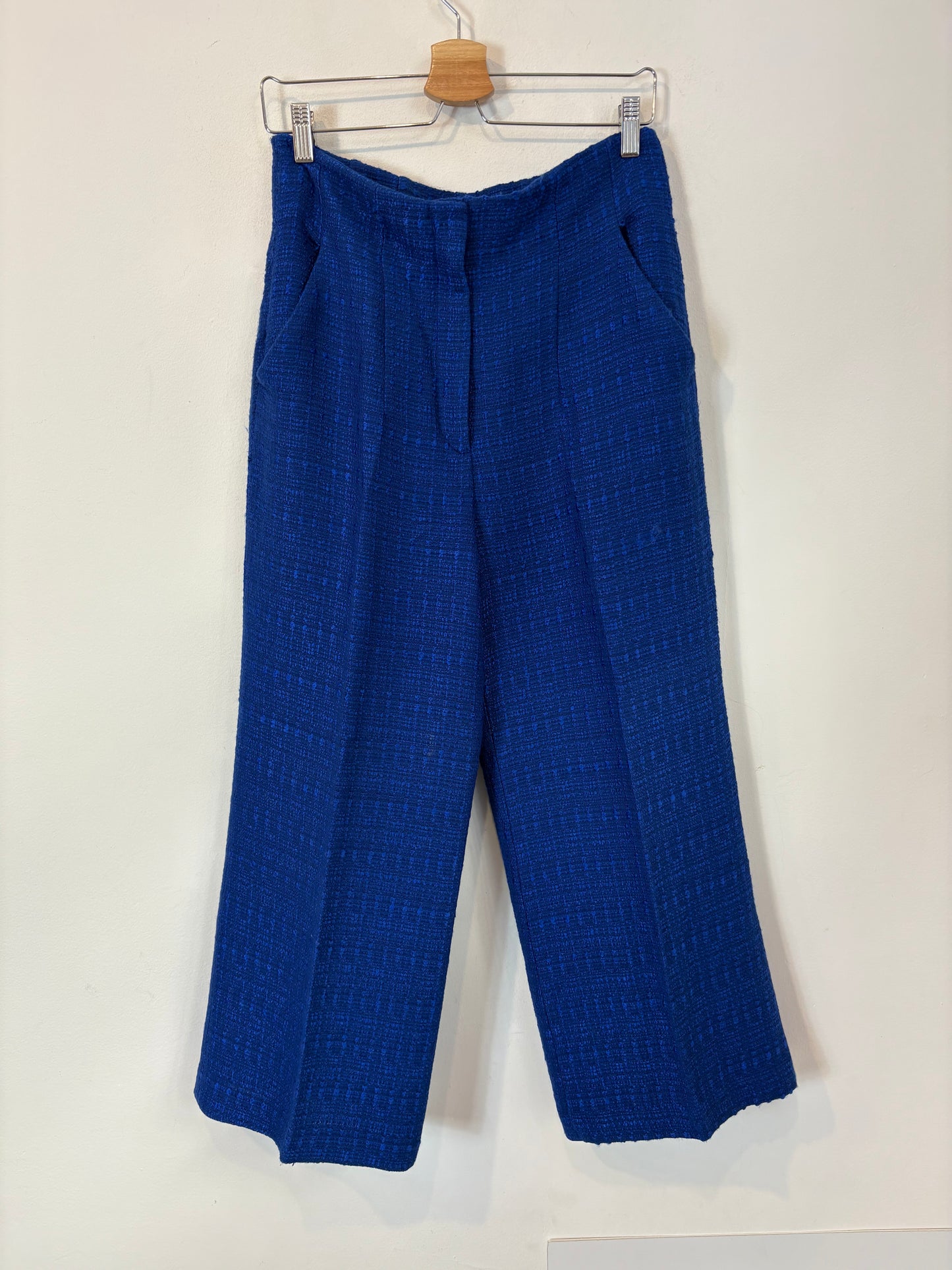 ZARA. Pantalón azul tweed