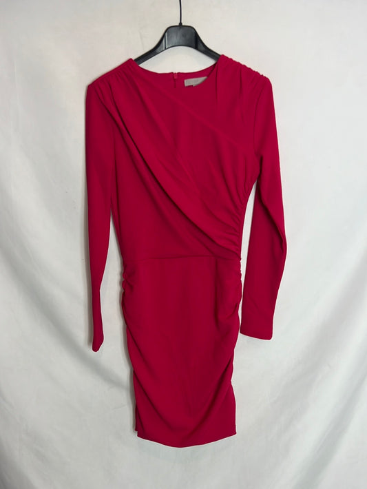 H&amp;M. Short pink ruched dress. TS