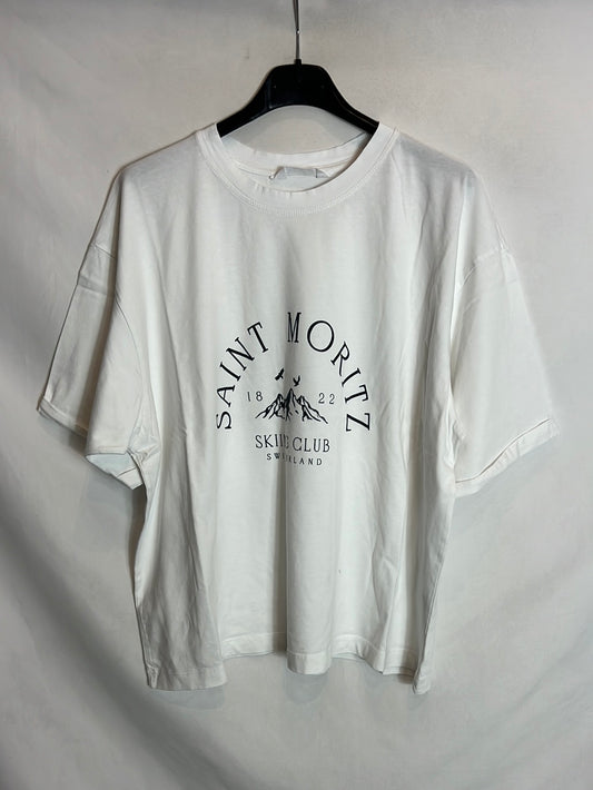 PRIMARK. Camiseta blanca letras. T L