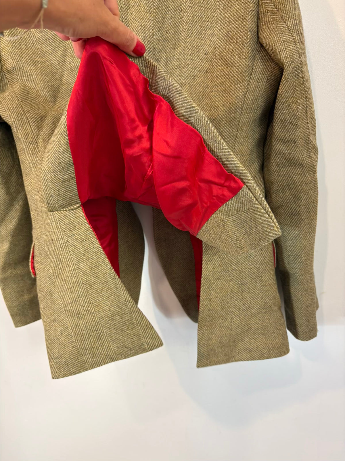 TBA. Blazer lana beige espiga
