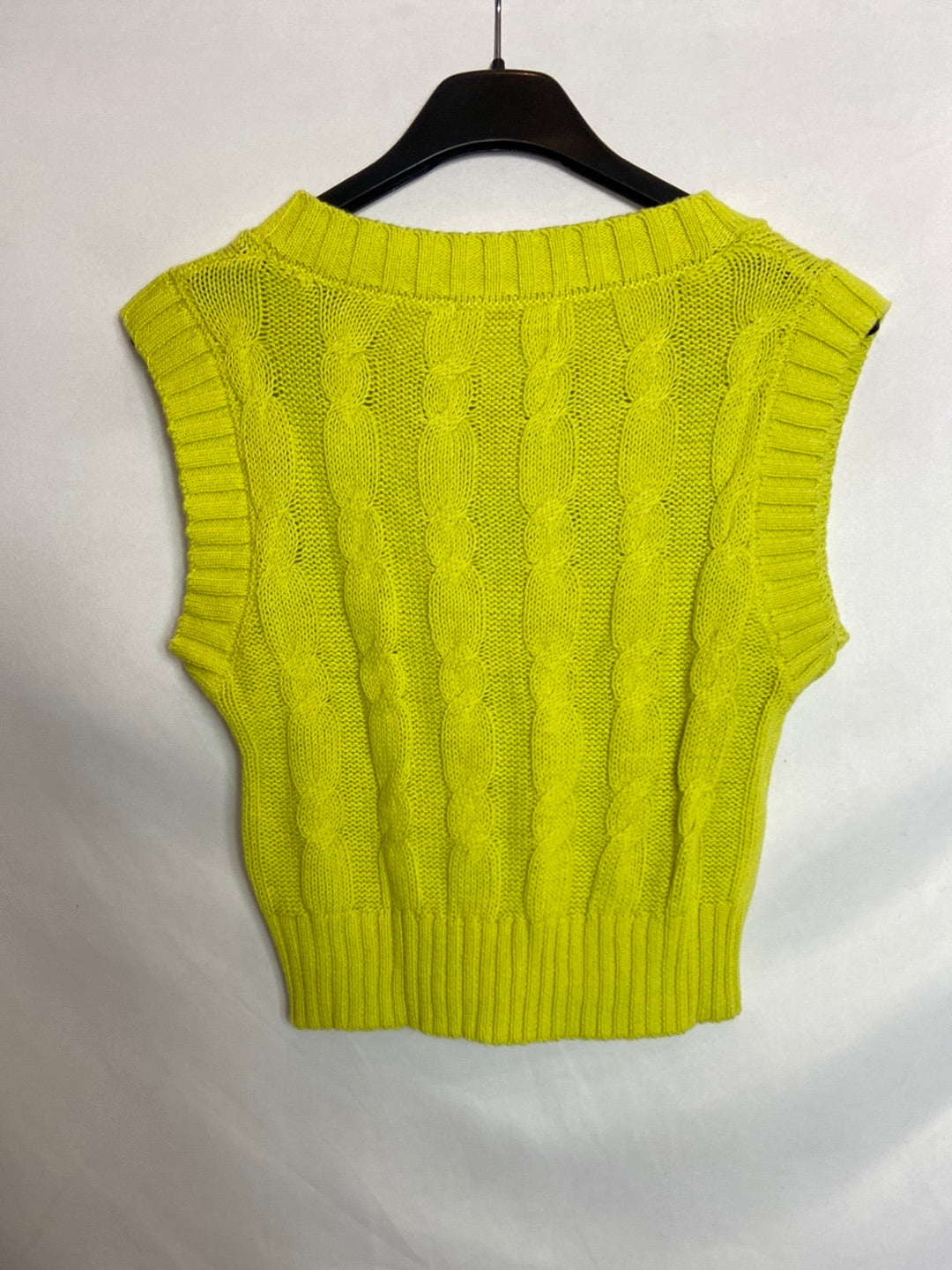 STRADIVARIUS. Chaleco ochos amarillo T.S