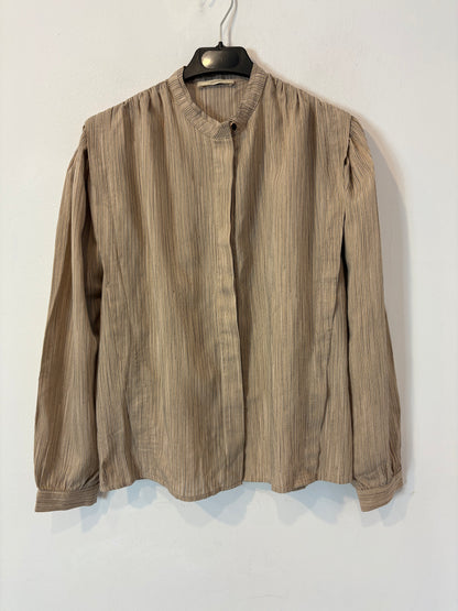 SESSÚN. Blusa beige tostado rayas